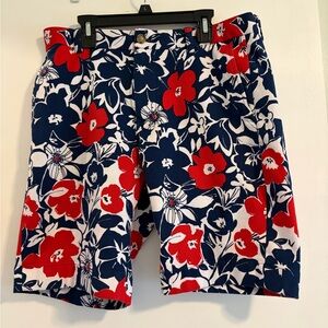 Brooks Brothers Red, Navy & White Floral Button-Front Shorts